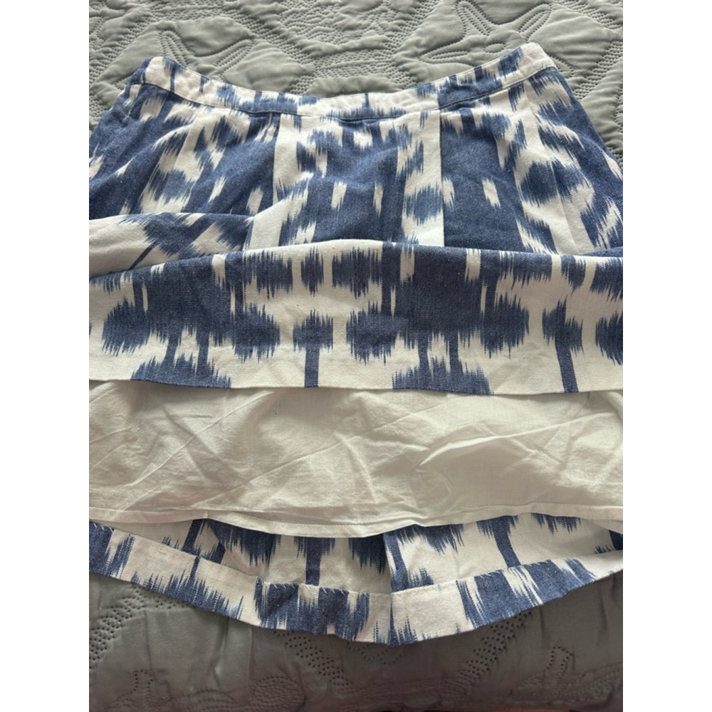 Vineyard Vines Ikat Print Pleated Skirt Blue White Size 8 NWOT - Picture 8 of 10